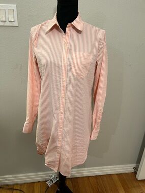Vineyard Vines Pink Striped Seersucker Perfomance Shirt Dress Size XS EUC